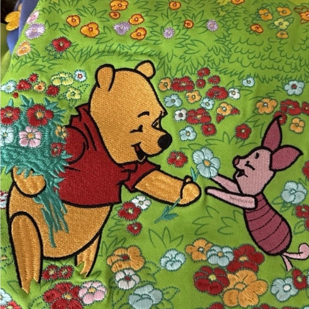 Disney 2025 Winnie the Pooh and Piglet Embroidered Fabric